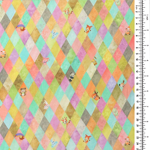 Diamonds Tiny Vintage Peeping Animals Chiffon 1