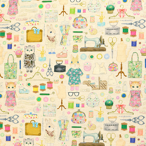 Outils de Couture Animaux Vintage Mercerie Tissu par Hokkoh