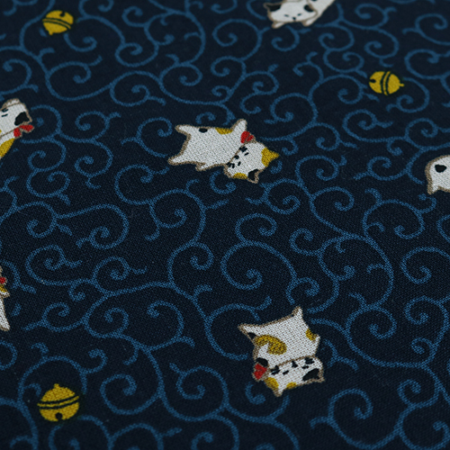 Maneki Neko Lucky Cat Bell Karakusa Swirl 5