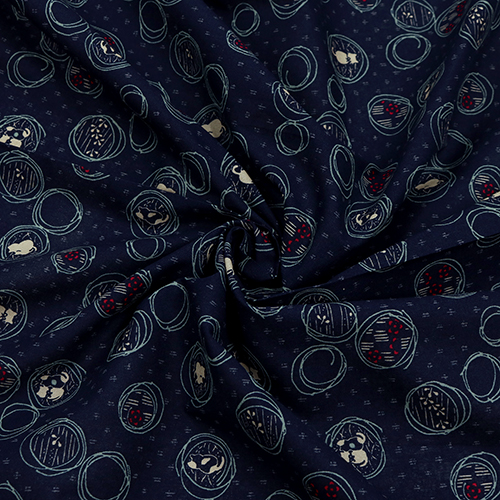 Chat Neko dans Cercle Esquissé Motifs Japonais 2