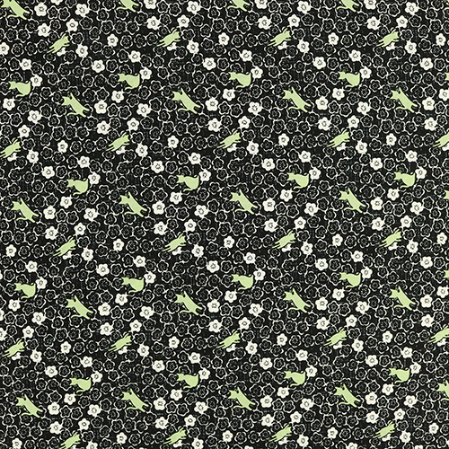Chats Jouant Avec Des Fleurs De Sakura Monochromes