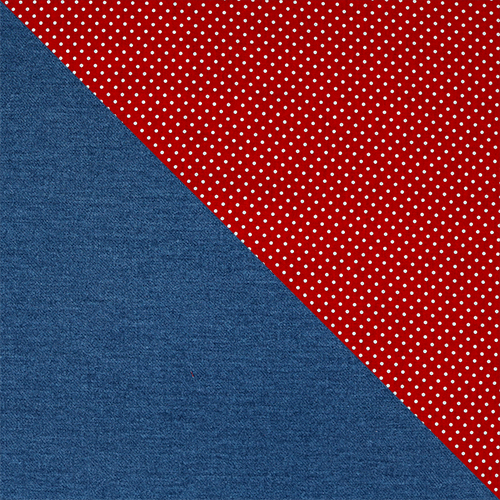 Wende Dunkler Denim Rote Punkte