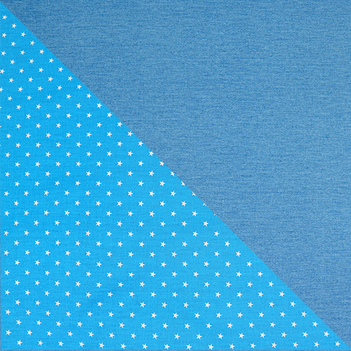 Wende Mittelblau Denim Sterne Stoff von Japanese Indie