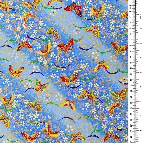 Papillon Doré Japonais Fleur de Sakura 1