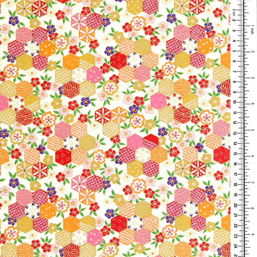 Japanische Goldene Hexagone Sakura Pflaumenblüte 1