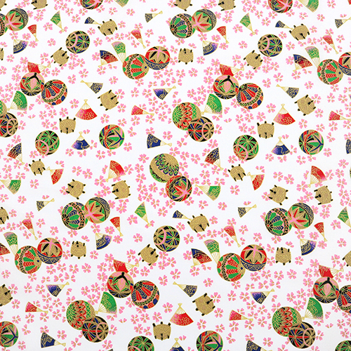 Bolas Temari Doradas Japonesas Flor de Sakura y Cerezo