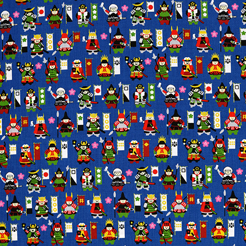 Motif De Guerrier Samoura Japonais Imprial Tissu par Japanese Indie
