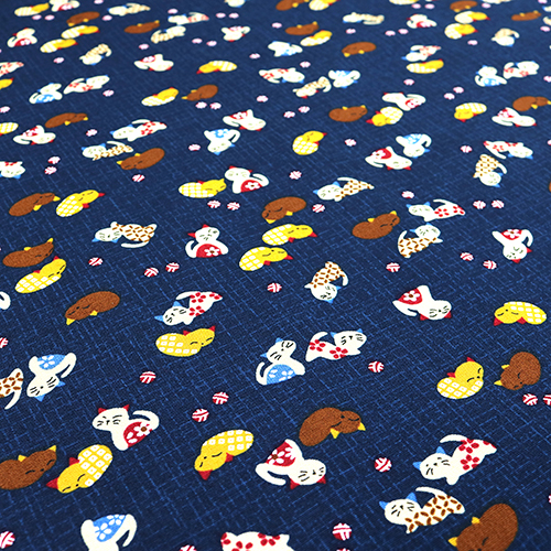 Japanese Patterned Sleeping Neko Cats 5