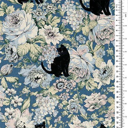 Black Cats Vintage Floral 1