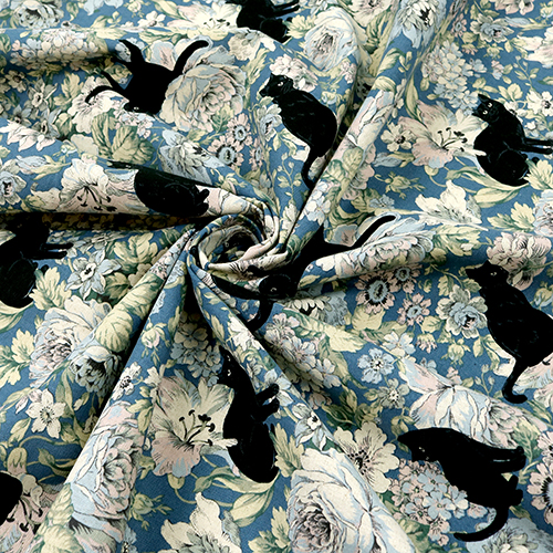 Black Cats Vintage Floral 2