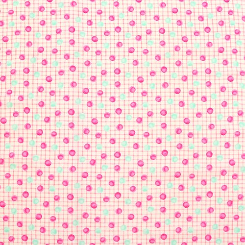 Grille Aquarelle Points Colors Bubblegum Tissu par Japanese Indie