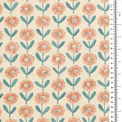 Hübsch Bemalte Blume auf Naturstoff 1