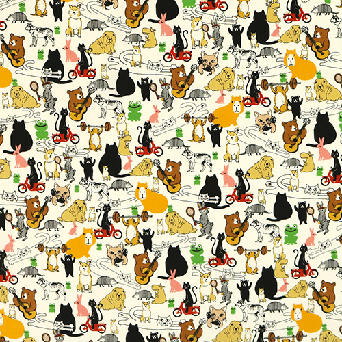 Zoolgico De Mascotas Musicales Y Deportivas Tela de Japanese Indie