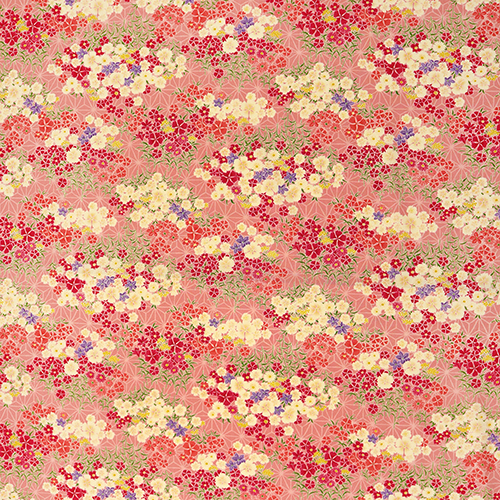 Zierliche Japanische Blumen Asanoha-Garten Stoff von Japanese Indie