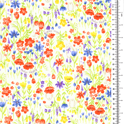 Flores De Prado Gatos Y Pjaros 1