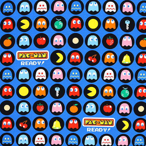 PACMAN Circles Retro Arcade Fabric by Japanese Indie