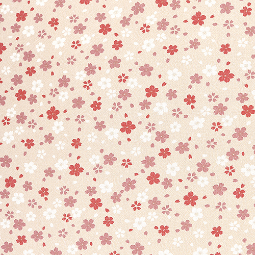 Fleurs de Cerisier Sakura Mélangées avec Motif à Pois Komon