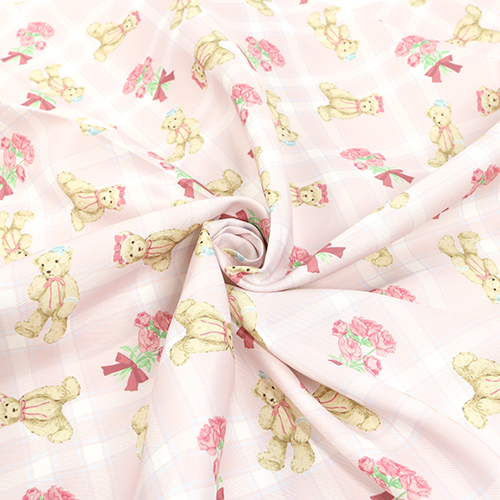 Adorable Ours Tartan Carreaux Roses Rose 2