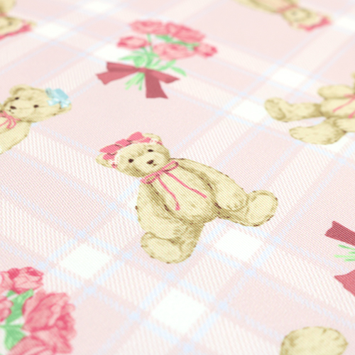 Adorable Ours Tartan Carreaux Roses Rose 5