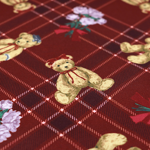 Niedlicher Bär Tartan-Karo Rosen Rot 5