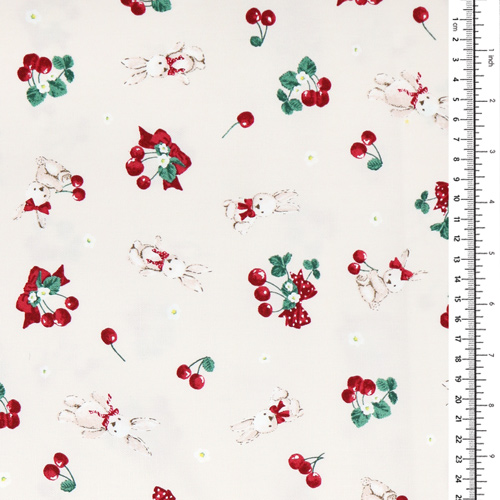 Adorable White Rabbit Cherry Bow 1