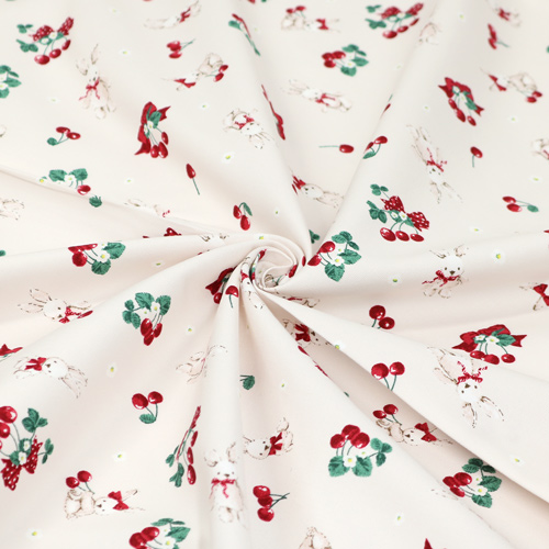 Adorable White Rabbit Cherry Bow 2