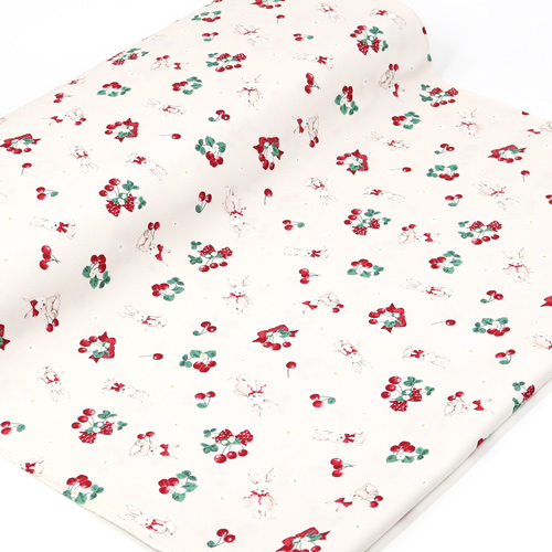 Adorable White Rabbit Cherry Bow 3