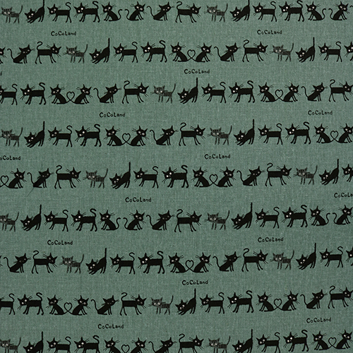 CocoLand Petits Chats Noirs Tissu par Japanese Indie