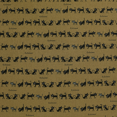 CocoLand Petits Chats Noirs Tissu par Japanese Indie
