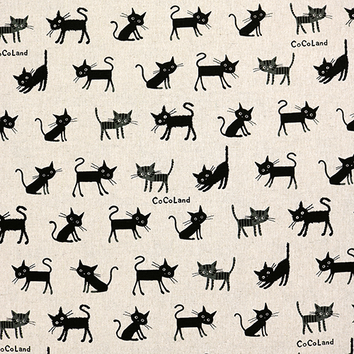 CocoLand Grands Chats Noirs Tissu par Japanese Indie