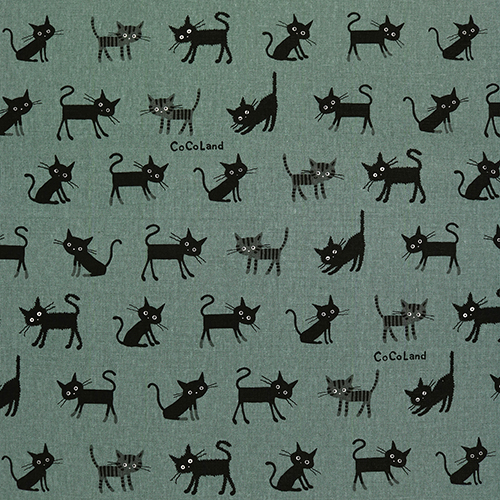 CocoLand Grands Chats Noirs Tissu par Japanese Indie