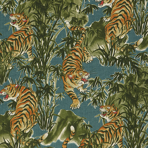 Bamboo Forest Crouching Tiger Teal