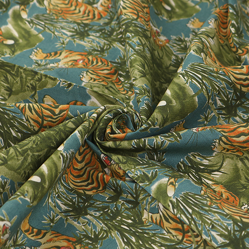 Bamboo Forest Crouching Tiger Teal 2