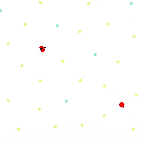 Petites Coccinelles Mignonnes Point Simple Tissu par Japanese Indie