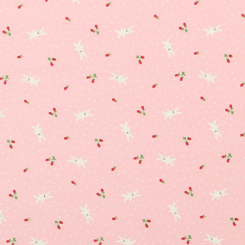 Minuscule Lapin Mignon Fraises Pois Tissu par Japanese Indie