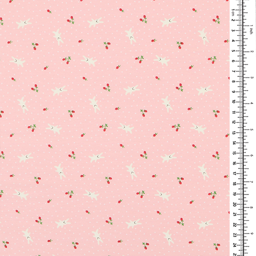 Tiny cute Bunny Strawberries Polka Dot 1