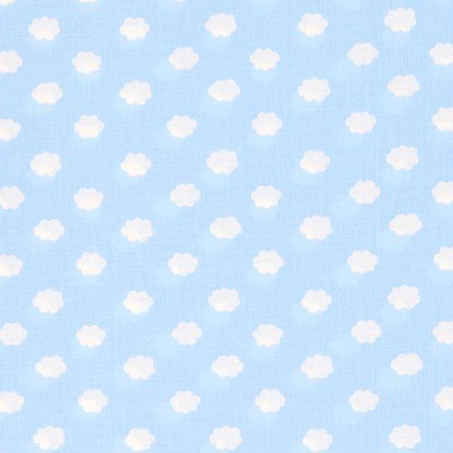 Nuages Mignons Kawaii Simples dans un Ciel Bleu Tissu par Japanese Indie