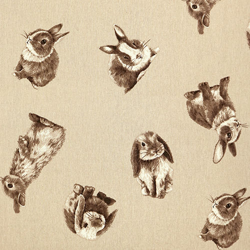 Kaninchen Vintage Sepia auf Naturleinwand