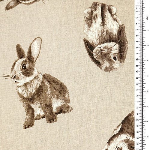 Rabbits Vintage Seipia On Natural Canvas 1