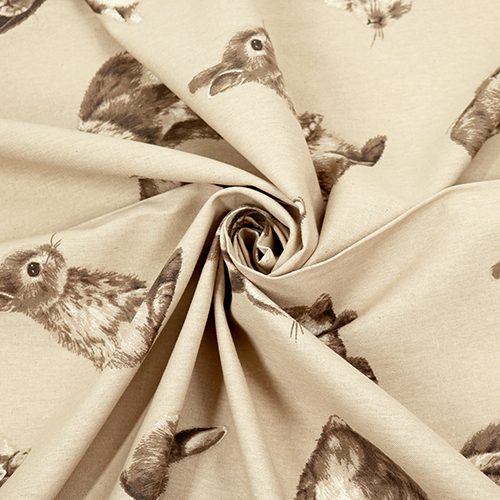 Rabbits Vintage Seipia On Natural Canvas 2