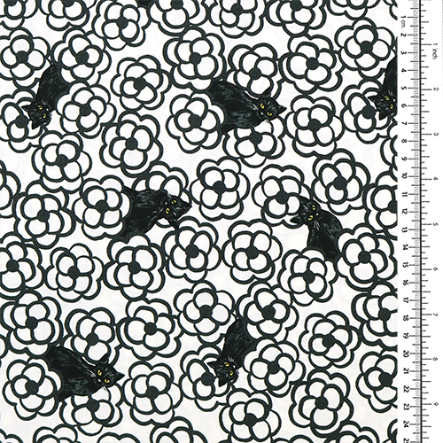 Gatos Negros Bocetados Caligrafía Flores 1