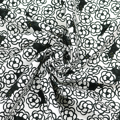 Gatos Negros Bocetados Caligrafía Flores 2