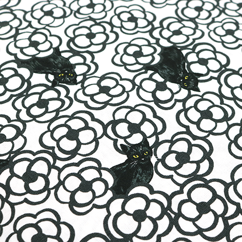 Gatos Negros Bocetados Caligrafía Flores 5