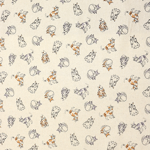 Chats Tigrs Illustrs de Manire Amusante Tissu par Japanese Indie