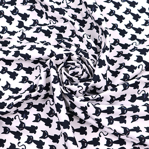 Stylised Black Cats Sitting Red Blue Noses 2