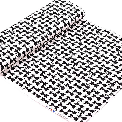 Stylised Black Cats Sitting Red Blue Noses 3