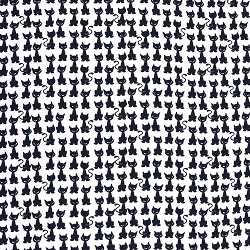 Stylised Black Cats Sitting Red Blue Noses 4