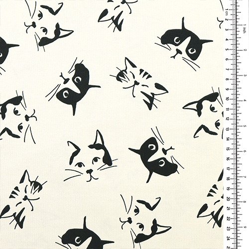 Inky Black Tumbling Painted Cat Face 1