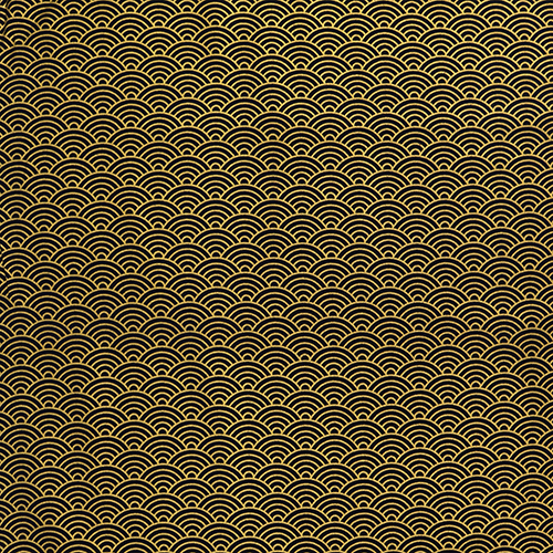 Schwarze Seigaiha-Welle Mit Metallischem Gold 4
