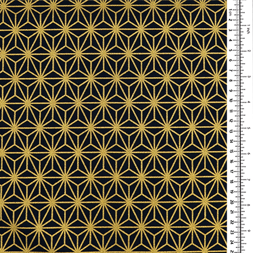 Black Asanoha Star Metallic Gold 1